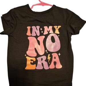 Girls' Black Graphic Tee - 'In My No Era'